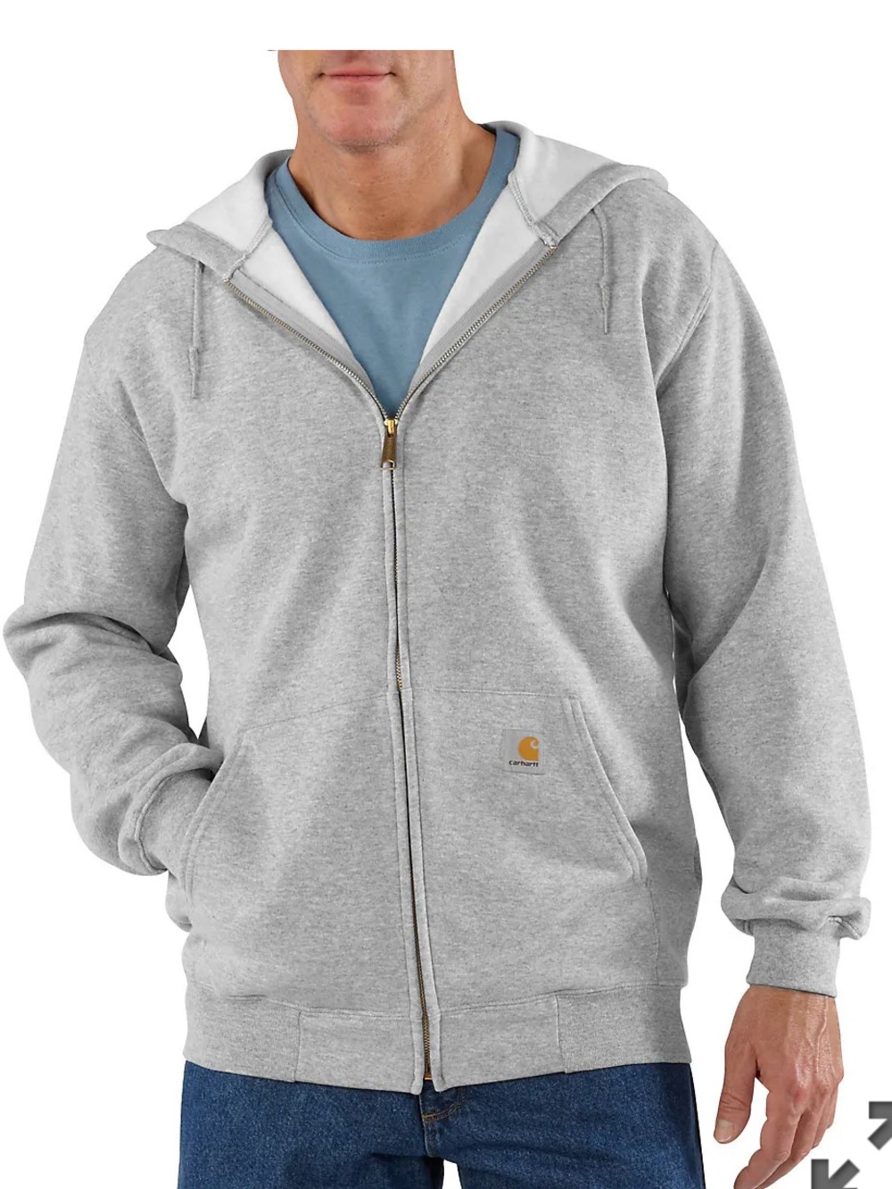 Carhartt Men’s Marquette Heather Gray Zip-Up Hoodie